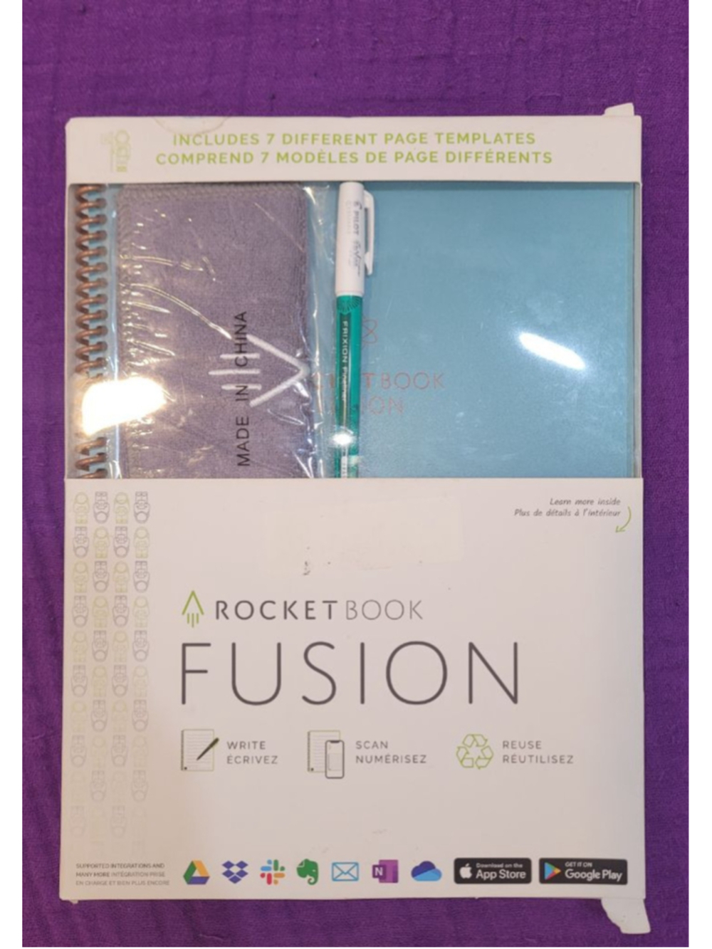 Rocketbook Fusion Smart Reusable Notebook Executive Size w/ Pen Cloth NEW